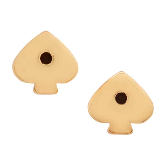 KATE SPADE • Small Rococo Pink Heritage Spade Heart Earrings - Picture 3 of 4